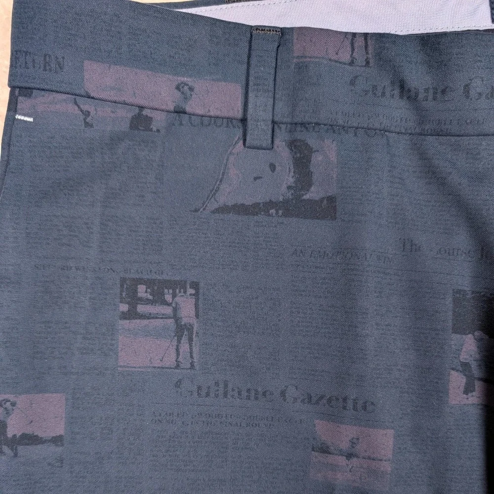 Peter Millar Crown Crafted Shorts‎ Mens 34 Navy Golf Newspaper Print Stretch